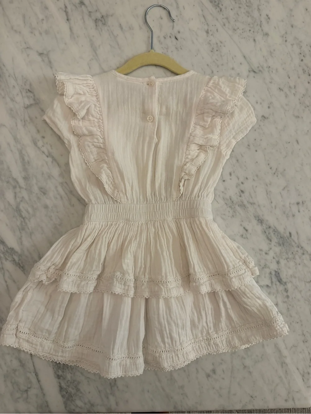 GAP Cream Ruffle Tiered Dress